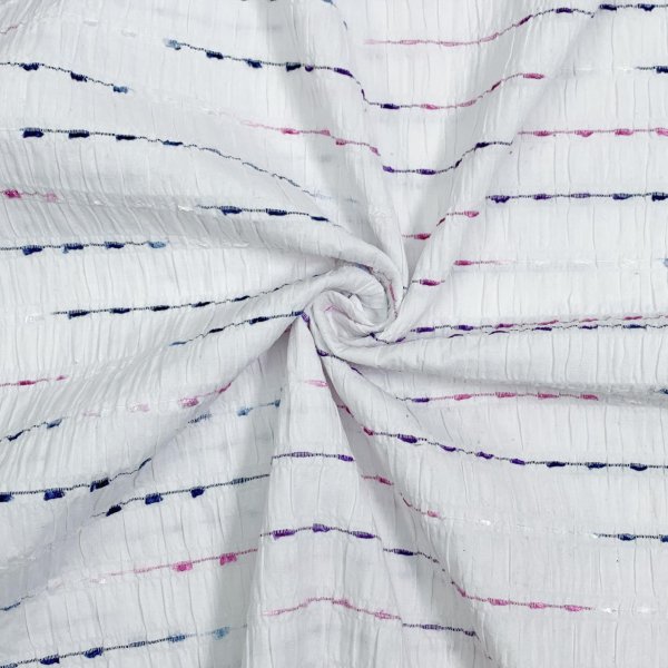 Baumwolle Crinkle - Dobby Stripe - white