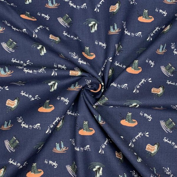 Baumwolle - Splish Splash - navy - Cotton and Steel