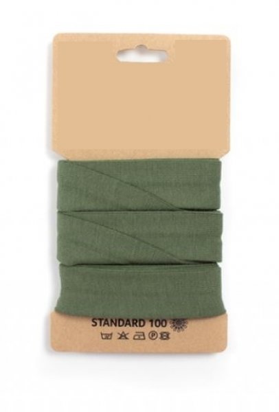 Bio Jersey Schrägband - elastisch - khaki - 3m