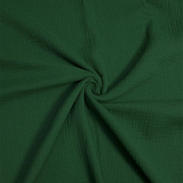 RESTSTÜCK 1,40m !!! - Bio Musselin - uni - dark green - F042