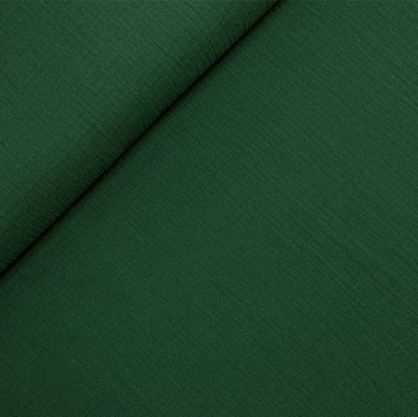 RESTSTÜCK 1,40m !!! - Bio Musselin - uni - dark green - F042