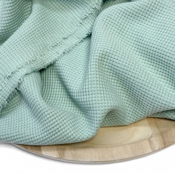 Bio Strickjersey - Waffel - light mint