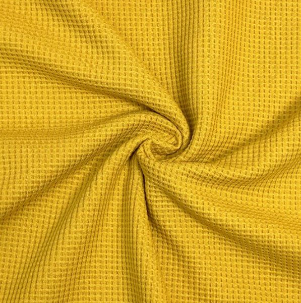 Bio Strickjersey - Waffel - mustard