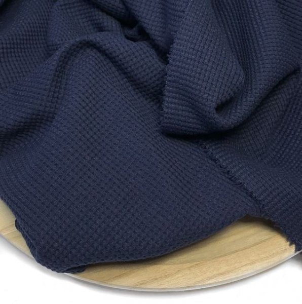 RESTSTÜCK 80cm !!! - Bio Strickjersey - Waffel - navy