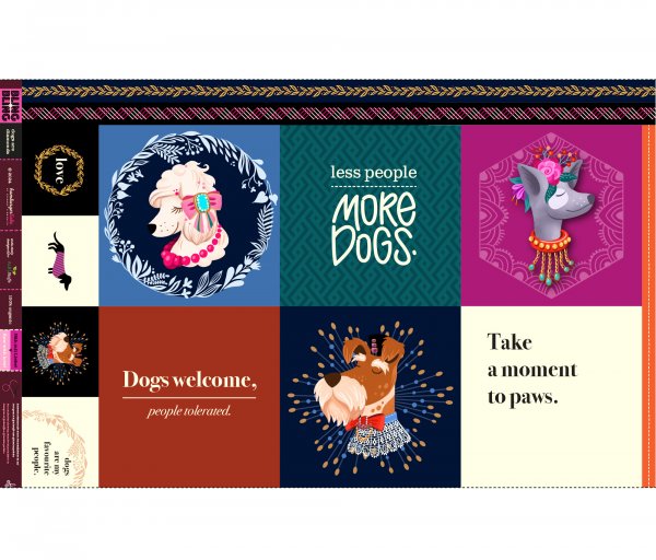 Bio Canvas - Panel - Dogs are Diamonds - Bling Bling - Hamburger Liebe - Albstoffe