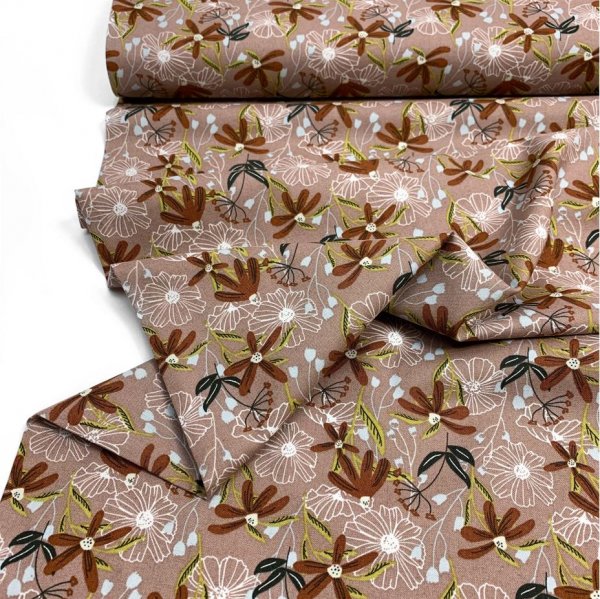 Baumwolle - Blooms - dusty pink - Wallflower - Cotton and Steel