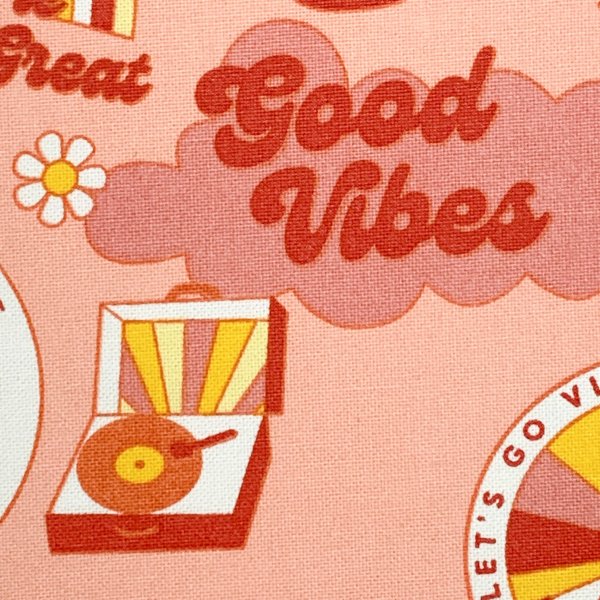 Canvas Leinenlook - Good Vibes - coral