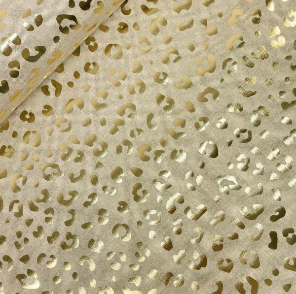 Canvas - Leopard Shine - sand mit gold Glitzer