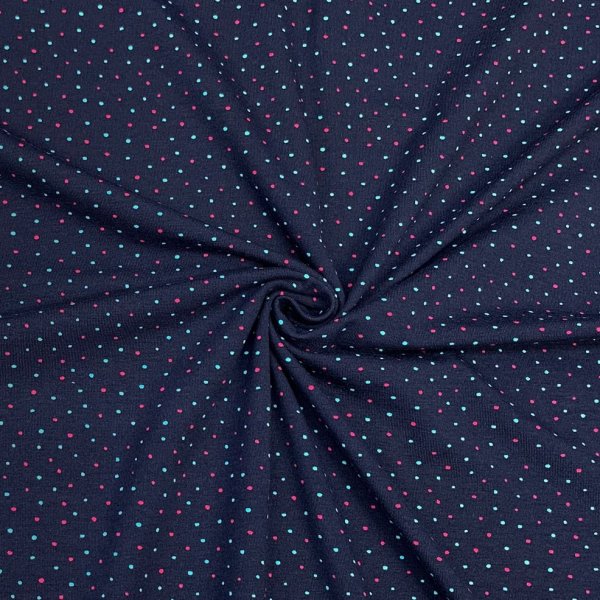 RESTSTÜCK 60cm !!! - Jersey - Dots - navy