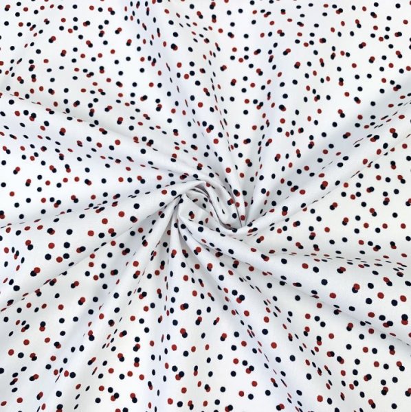 Baumwoll Popeline - Dots - white