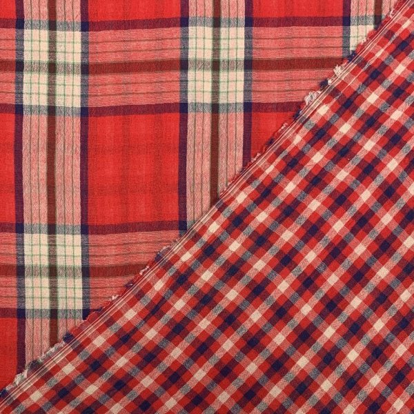 Doubleface Musselin - Clarence Check - red