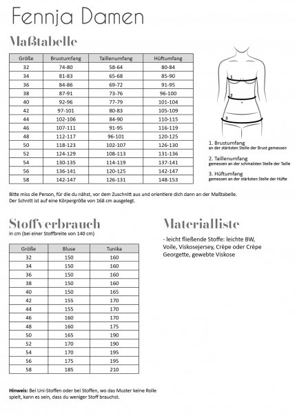 Papierschnittmuster - Fennja - Damen - Fadenkäfer