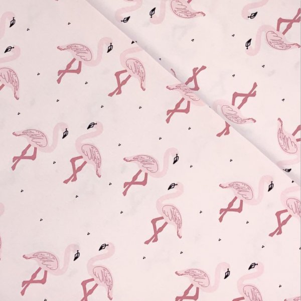 LIDANI pink - - - Bloome - RESTSTÜCK Copenhagen Flocking Jersey Bio - Flamingos petal 1,40m !!!