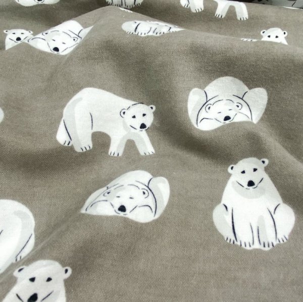 RESTSTÜCK 1,00m !!! - Bio Flanell - Polar Bears - grey - Northerly - Cloud9 Fabrics