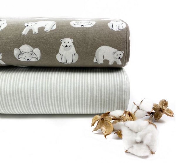 RESTSTÜCK 1,00m !!! - Bio Flanell - Polar Bears - grey - Northerly - Cloud9 Fabrics