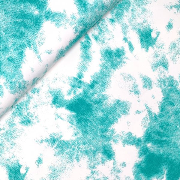 French Terry - Batik Clouds - turquoise