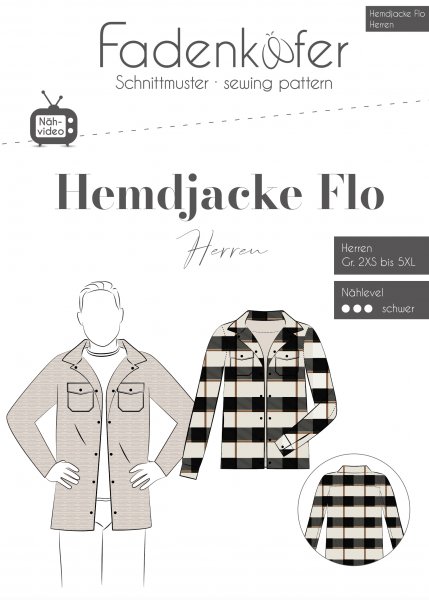 Papierschnittmuster - Hemdjacke Flo - Herren - Fadenkäfer