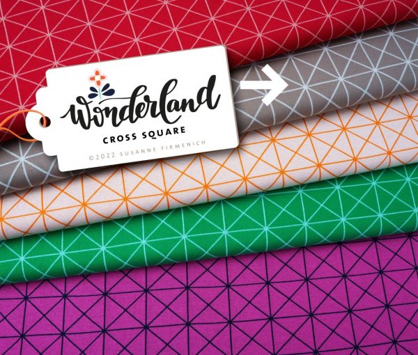 Bio Jacquard - Cross Square - A89/A17 - sabbia/meringa - Wonderland - Hamburger Liebe - Albstoffe