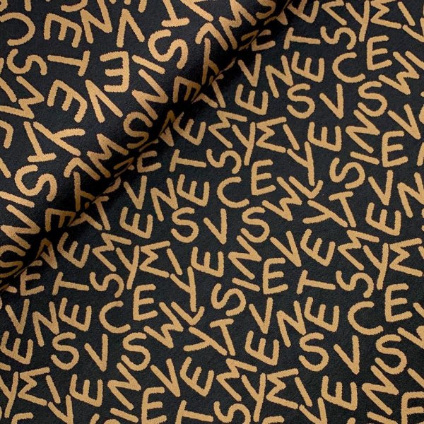 Viskose Jacquard Jersey - Freddy Letters - caramel black