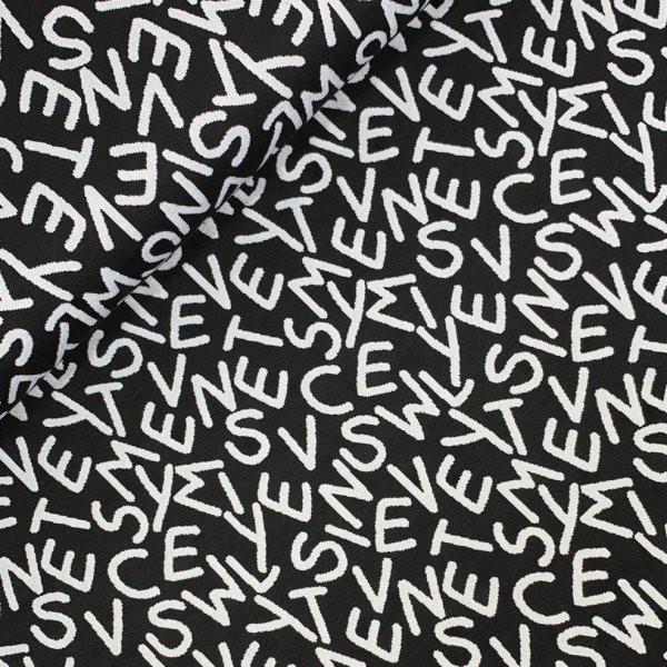 Viskose Jacquard Jersey - Freddy Letters - white black