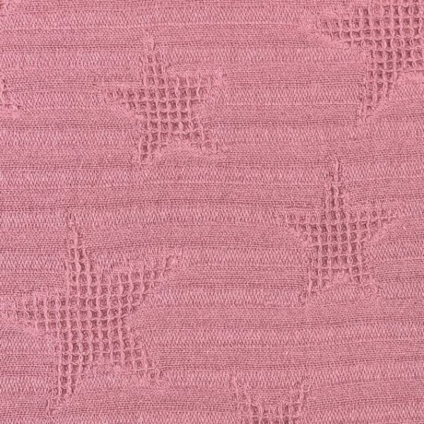 Jacquard Waffelpique Baumwolle - Star - altrosa