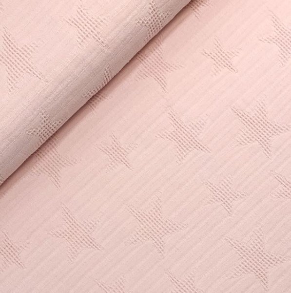 Jacquard Waffelpique Baumwolle - Star - salmon