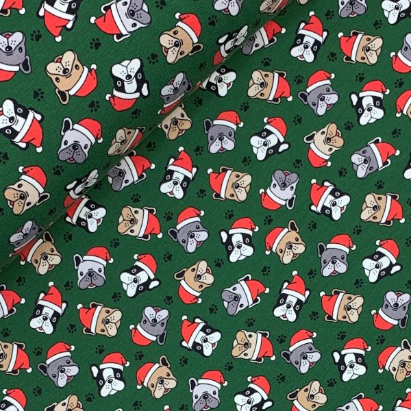 Jersey - Christmas Bulldog - green