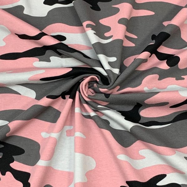 RESTSTÜCK 1,50m !!! - Jersey - Vera - Camouflage rosa  - Swafing