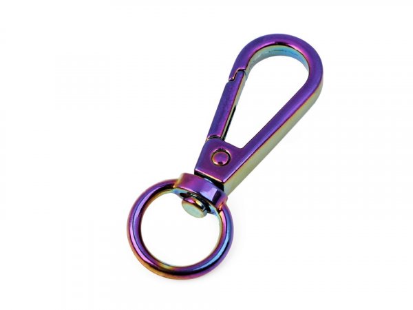 Karabiner - Regenbogen - rund - 12 mm