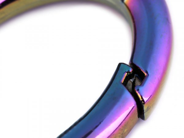 Karabiner Ring - Regenbogen - rund - 25mm