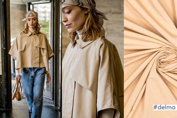 Jackenstoff - Trench - Webware - uni - beige - Fibremood No. 27