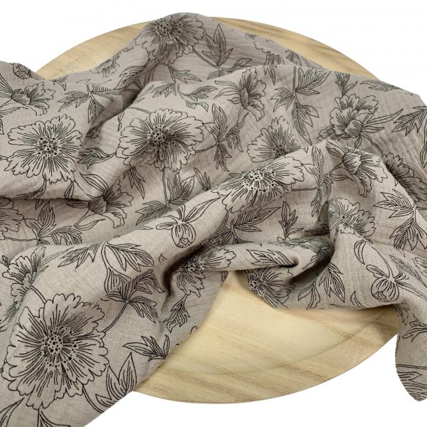 Musselin - Flower Delia - beige