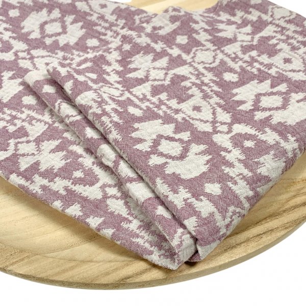 Musselin Jacquard - Aztec - mauve/ecru