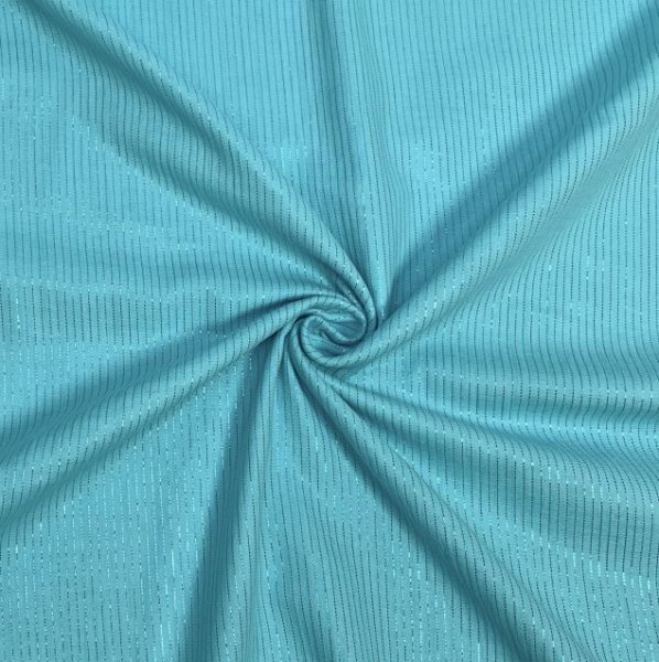 Musselin - Lurex Streifen - turquoise