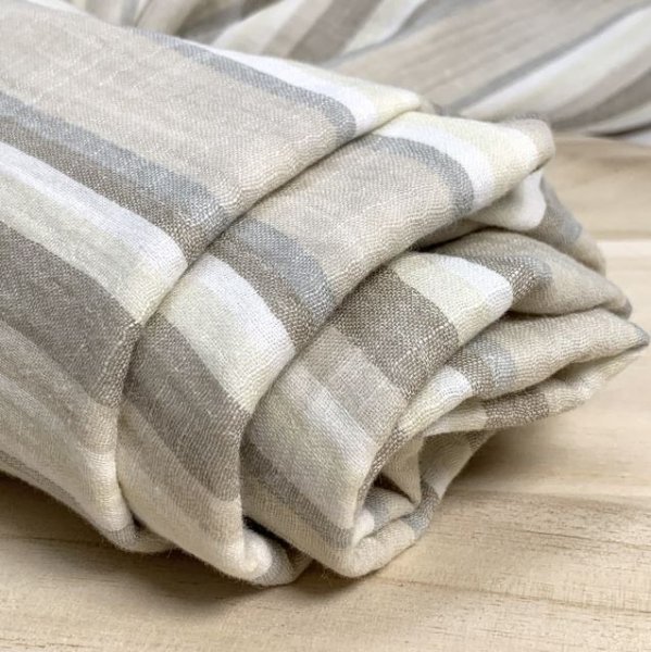 RESTSTÜCK 70cm !!! - Musselin - Sanded Stripes - beige