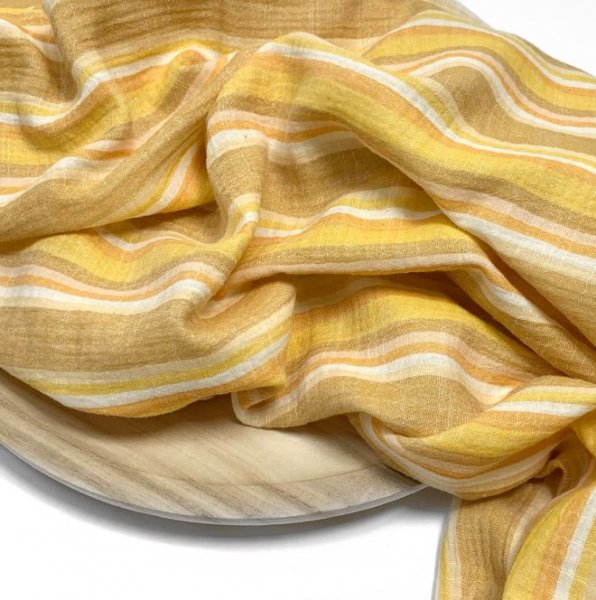 Musselin - Sanded Stripes - ocre