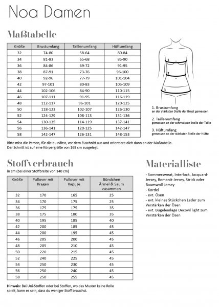 Papierschnittmuster - Noa - Damen - Fadenkäfer