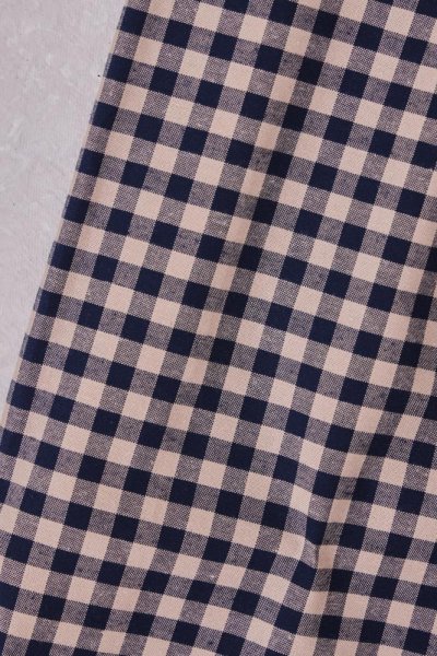 Bio Baumwoll Oxford - Gingham - indigo night/dune - Mind the Maker