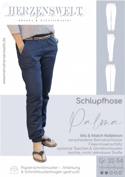 Papierschnittmuster - Palma Hose - Damen - Herzenswelt