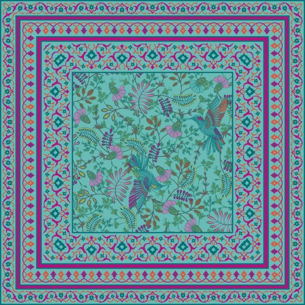 Viskose Panel - Scarf - Pareo All Over - tiffany