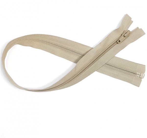 Reißverschluss - teilbar - 50 cm - beige - YKK