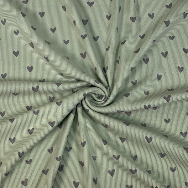 Ripp Jersey - Herzen - dusty green