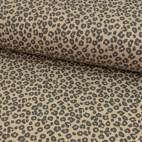 Ripp Jersey - Leopard - beige