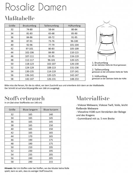 Papierschnittmuster - Schluppenbluse Rosalie - Damen - Fadenkäfer