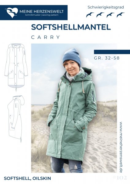 Papierschnittmuster - meine Carry - Softshellmantel - Damen - Herzenswelt