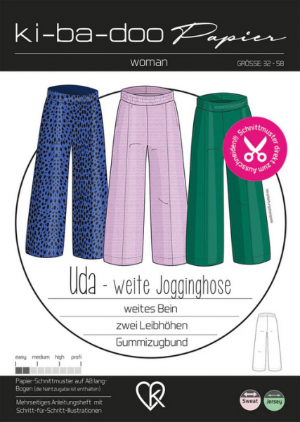 Papierschnittmuster - Uda - weite Jogginghose - Damen - Kibadoo