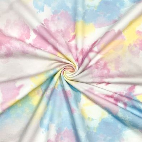 RESTSTÜCK 1,30m !!! - French Terry - Summer Look Tie & Dye - rose blue yellow