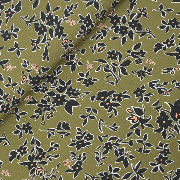 Viskose - Frya Flowers - khaki