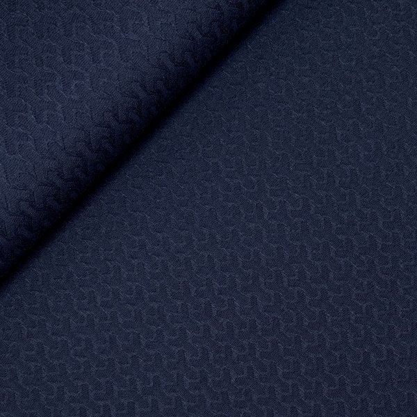 Viskose Jacquard Jersey - Rhombus - marine