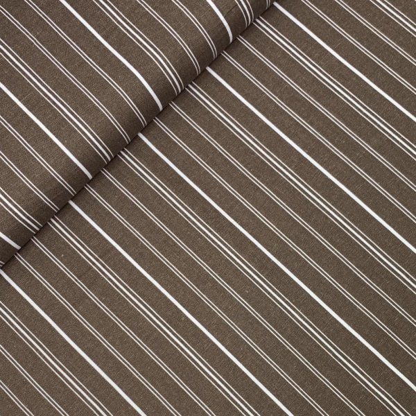 Viskose Leinen - Stripes - braun